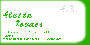aletta kovacs business card
